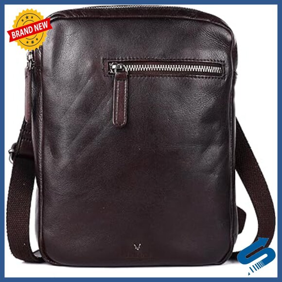 Italian Leather Shoulder Crossbody Bag Men Adjustable Strap Travel Office